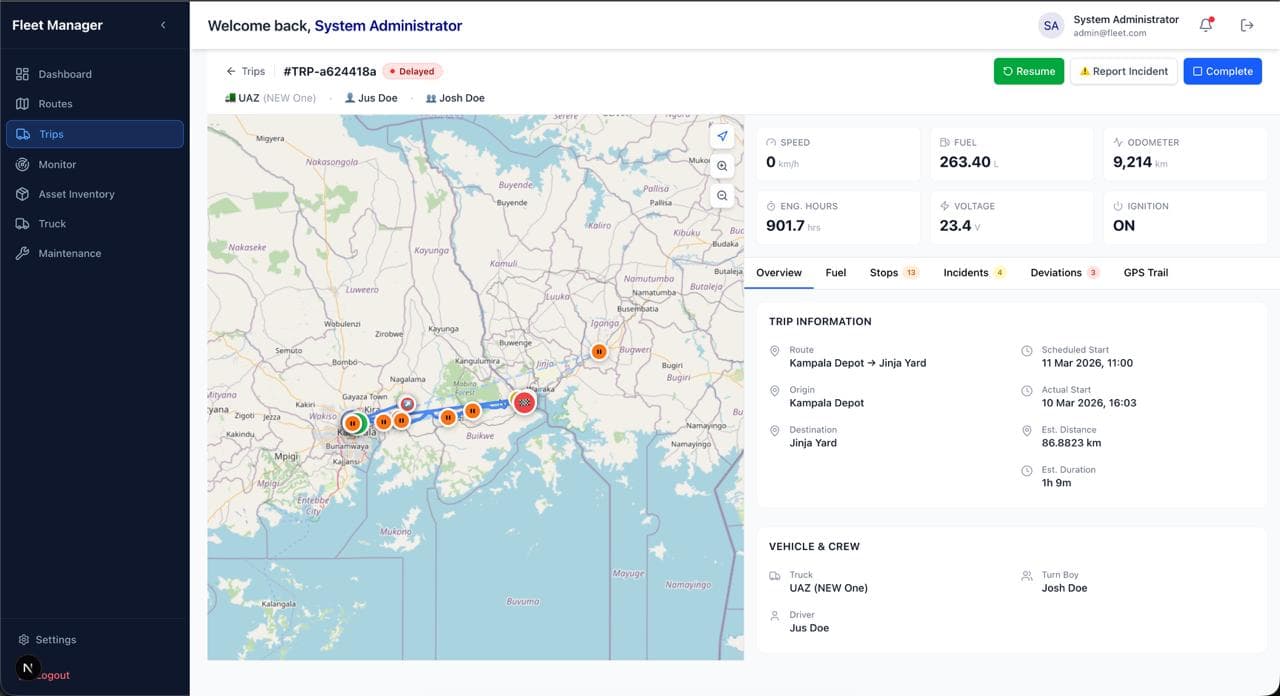 Fleet Management System - Screenshot 1