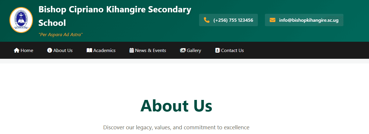 Bishop Cipriano Kihangire School Management System